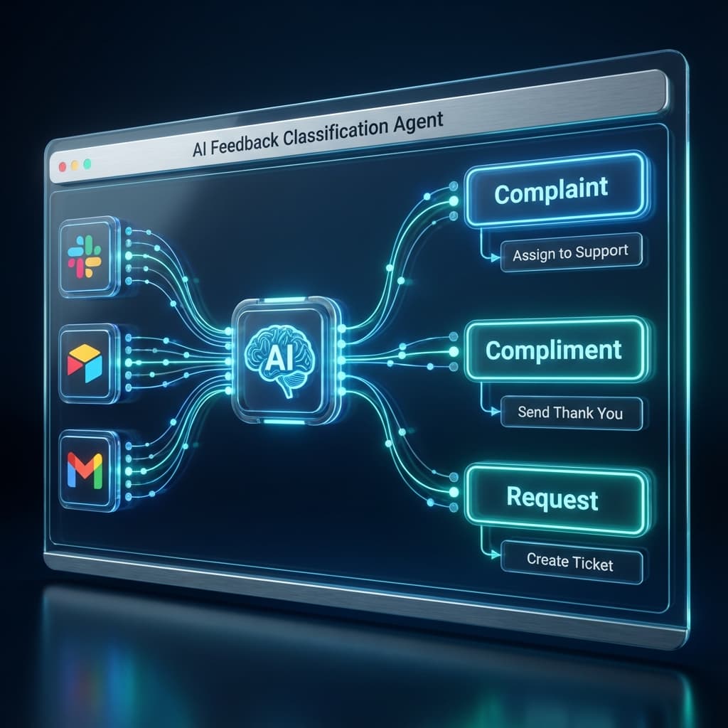 Screenshot of Smart Feedback Classification & Automation Agent project